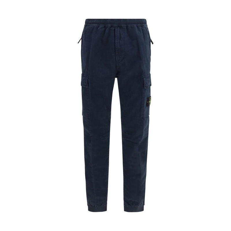 Stone Island Blue Cotton Cargo Pants