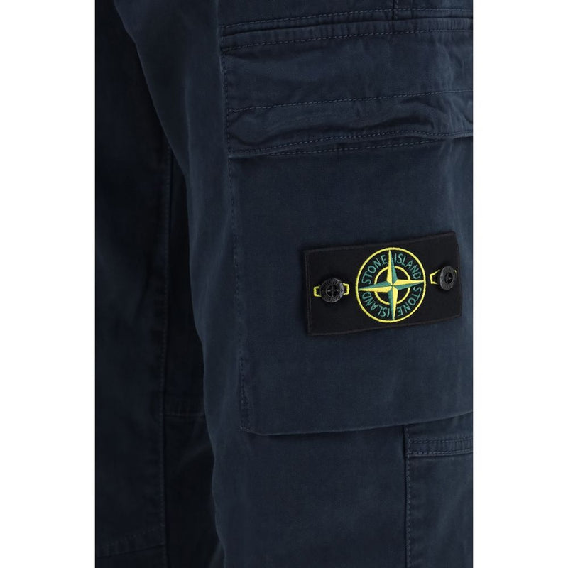 Stone Island Blue Cotton Cargo Pants