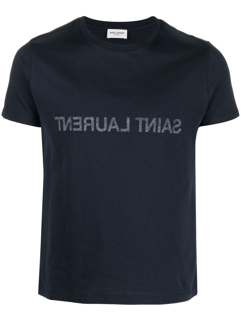 Saint Laurent Reverse logo-print cotton T-shirt | Urbalenti™ NYC