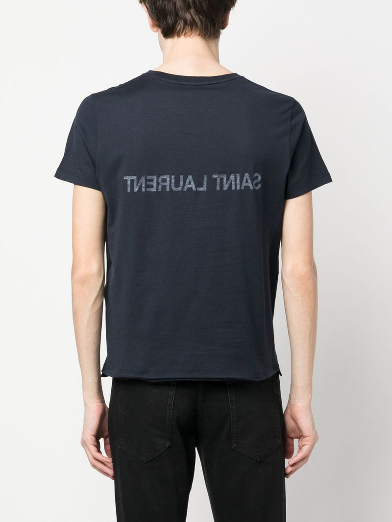 Saint Laurent Reverse logo-print cotton T-shirt | Urbalenti™ NYC