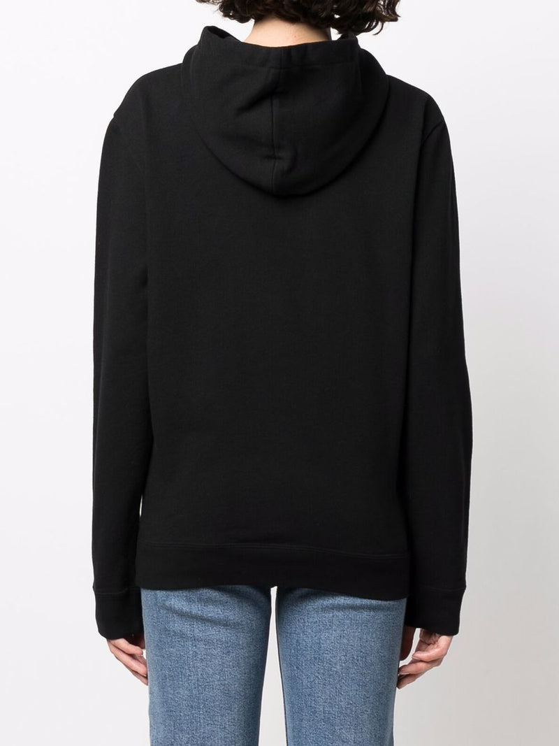 Saint Laurent Logo Print Hoodie - Black Cotton | Urbalenti™ NYC