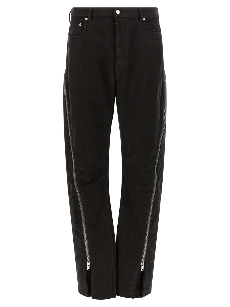 Rick Owens Black Cotton Flared Pants