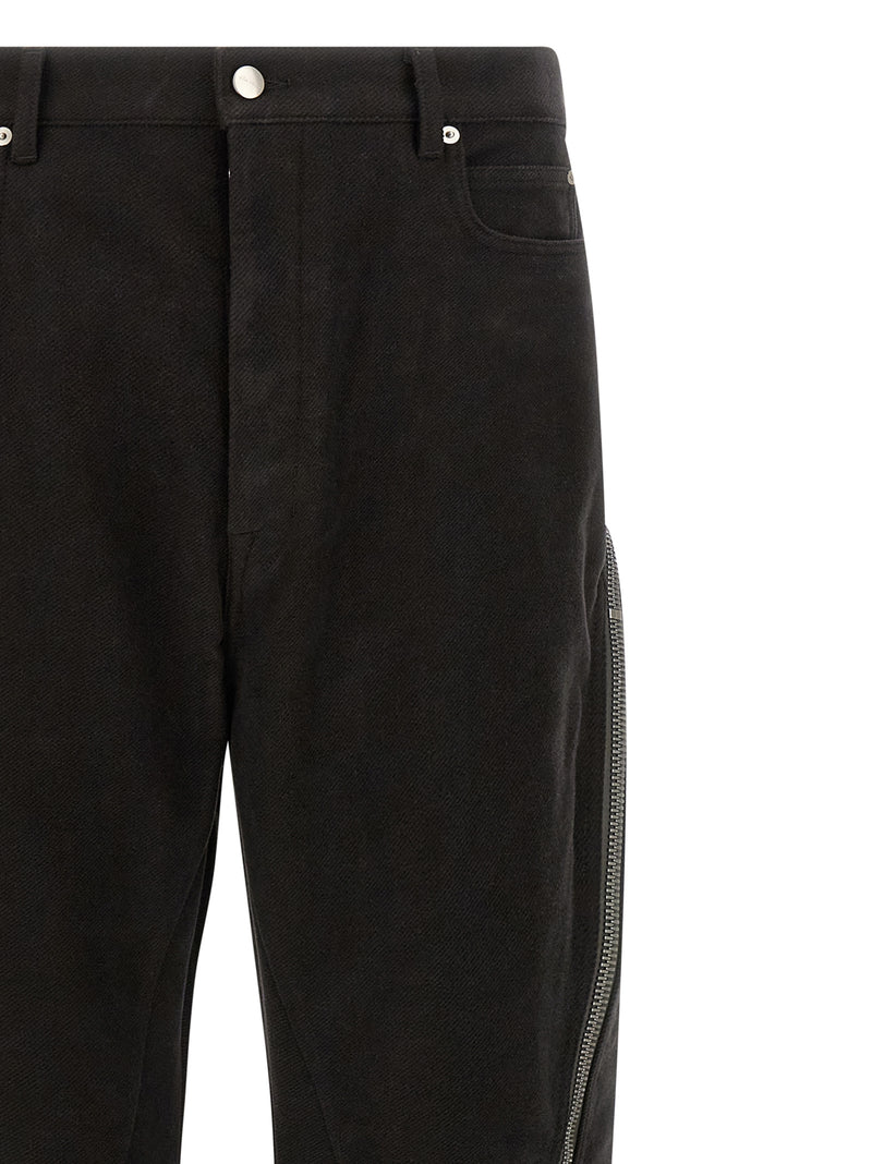 Rick Owens Black Cotton Flared Pants
