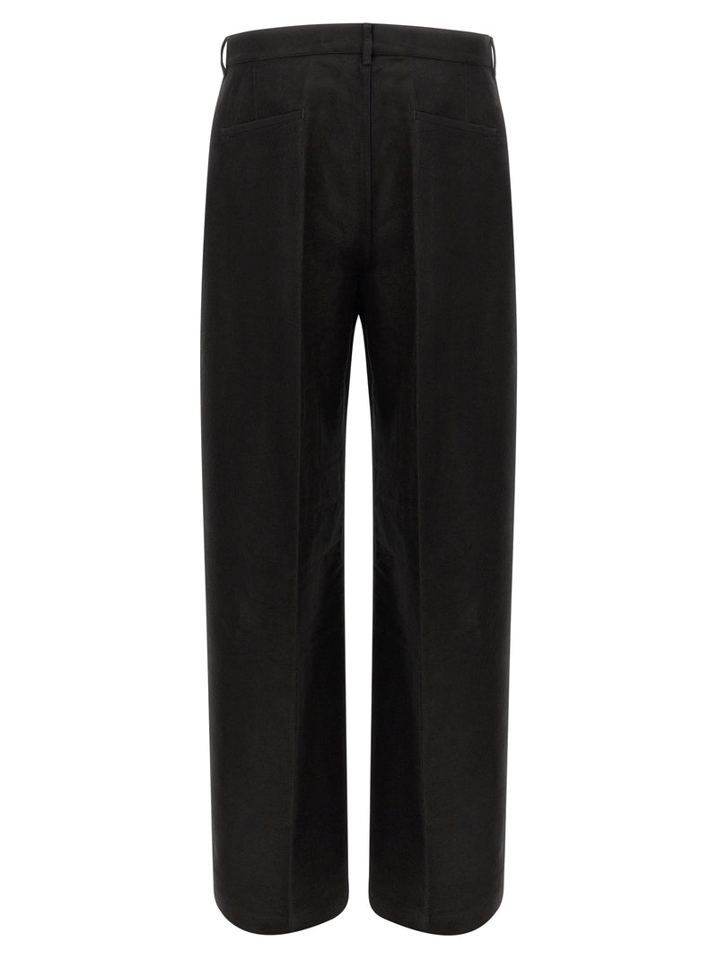 Rick Owens Black Ramie Casual Pants