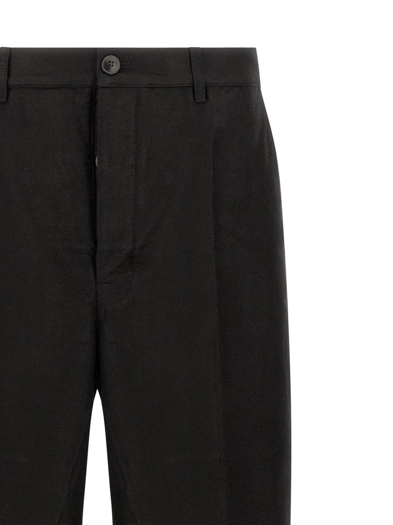 Rick Owens Black Ramie Casual Pants