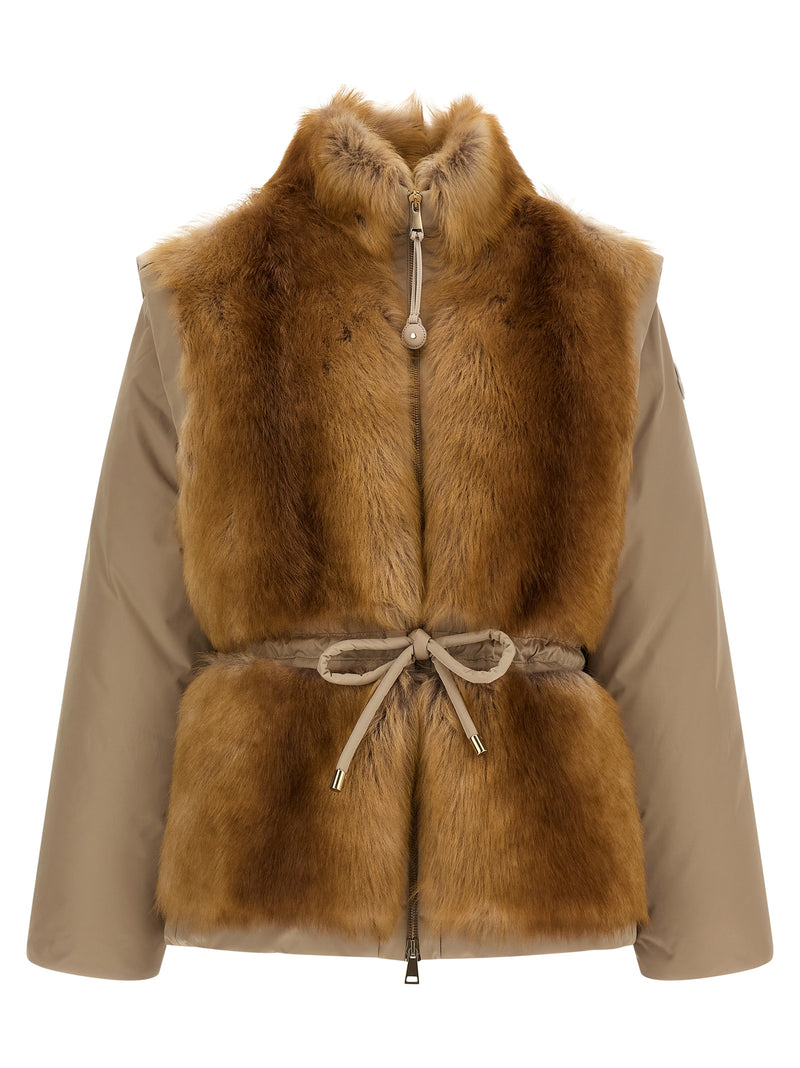 Moncler Beige Polyester Sleeveless Jacket