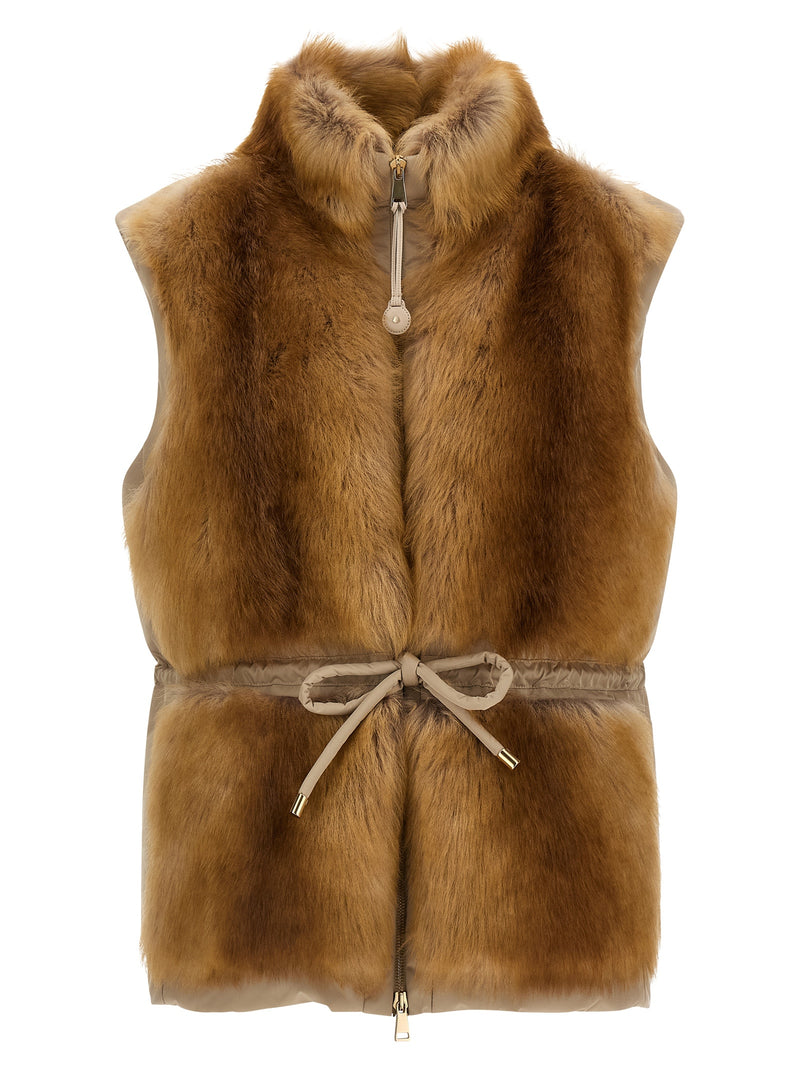 Moncler Beige Polyester Sleeveless Jacket