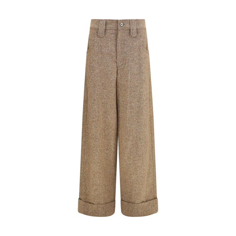 Brunello Cucinelli Beige Wool Oves Aries Casual Pants