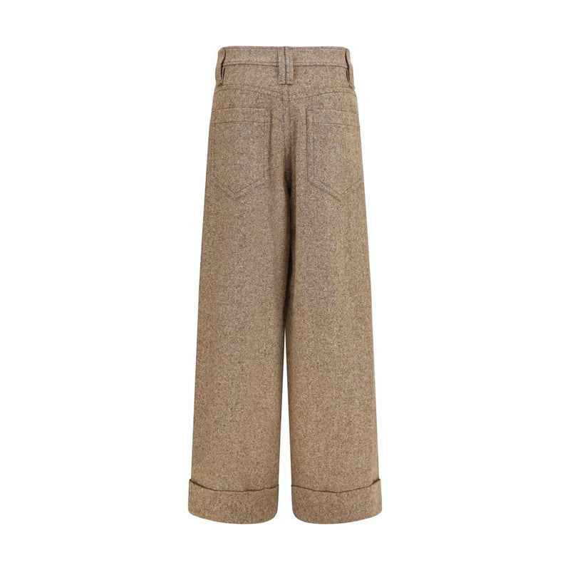 Brunello Cucinelli Beige Wool Oves Aries Casual Pants