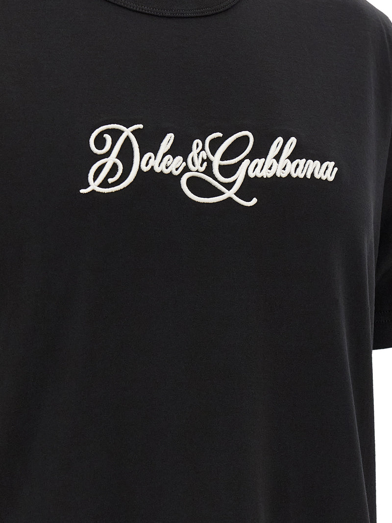 Dolce & Gabbana Black Cotton T-Shirt