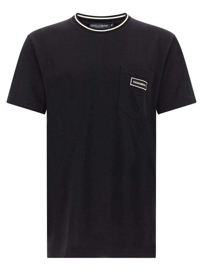 Dolce & Gabbana Black Cotton T-Shirt
