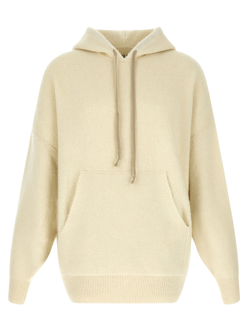Rick Owens White Marabou Sweatshirt