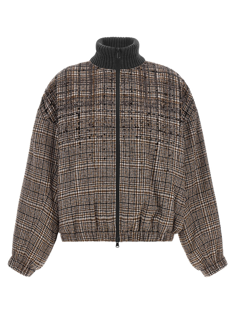 Brunello Cucinelli Brown Alpaca Leather Bomber