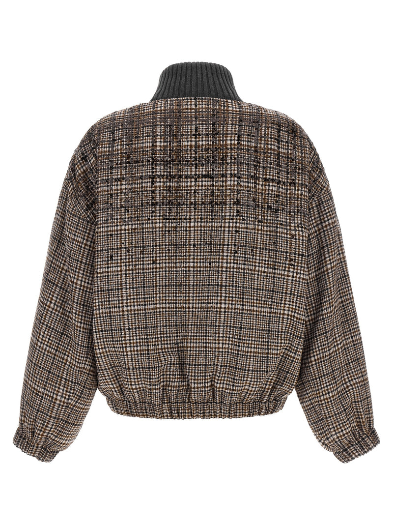 Brunello Cucinelli Brown Alpaca Leather Bomber