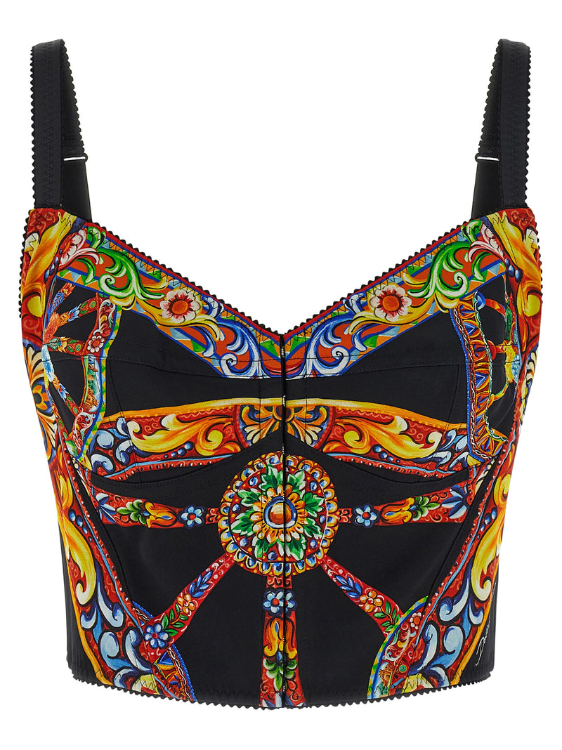 Dolce & Gabbana Multicolor Silk Tank Tops