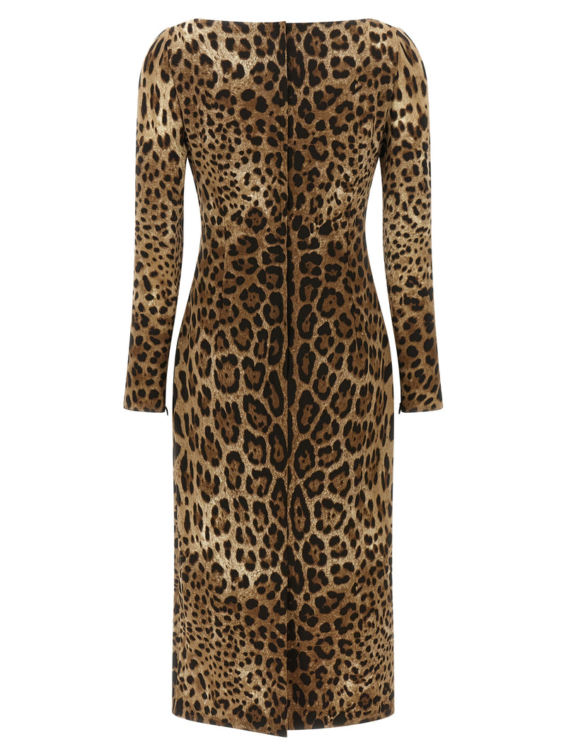 Dolce & Gabbana Brown Viscose Midi Dress
