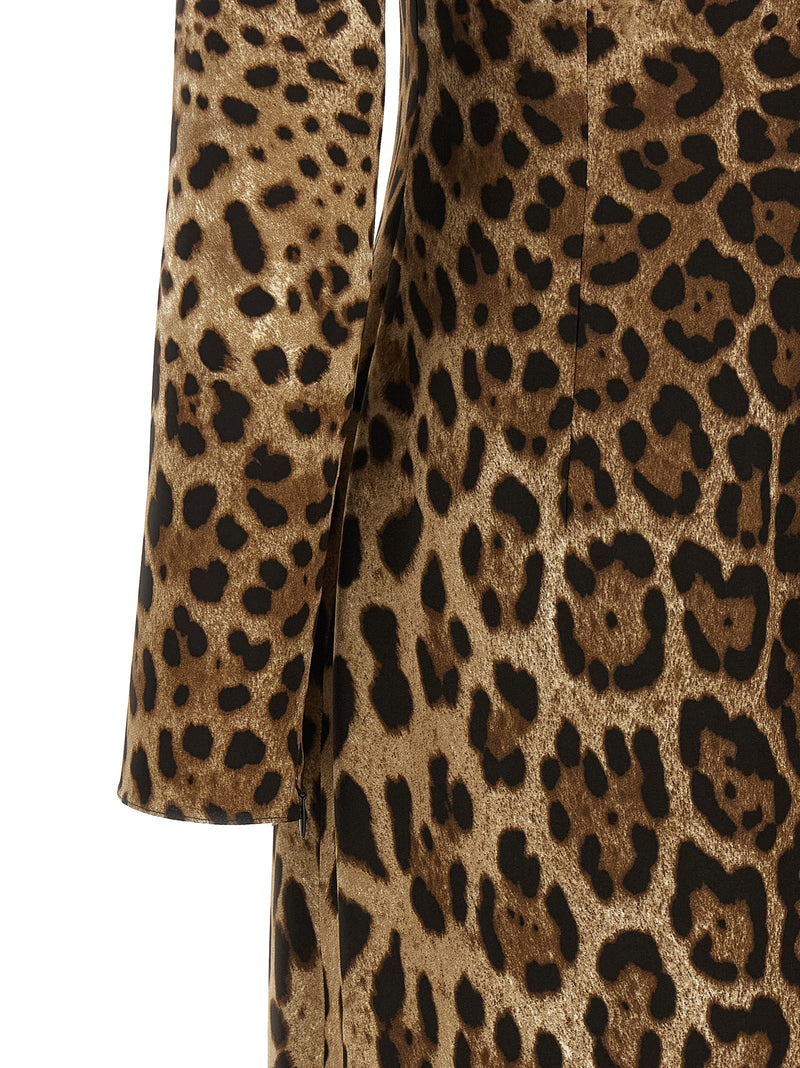 Dolce & Gabbana Brown Viscose Midi Dress