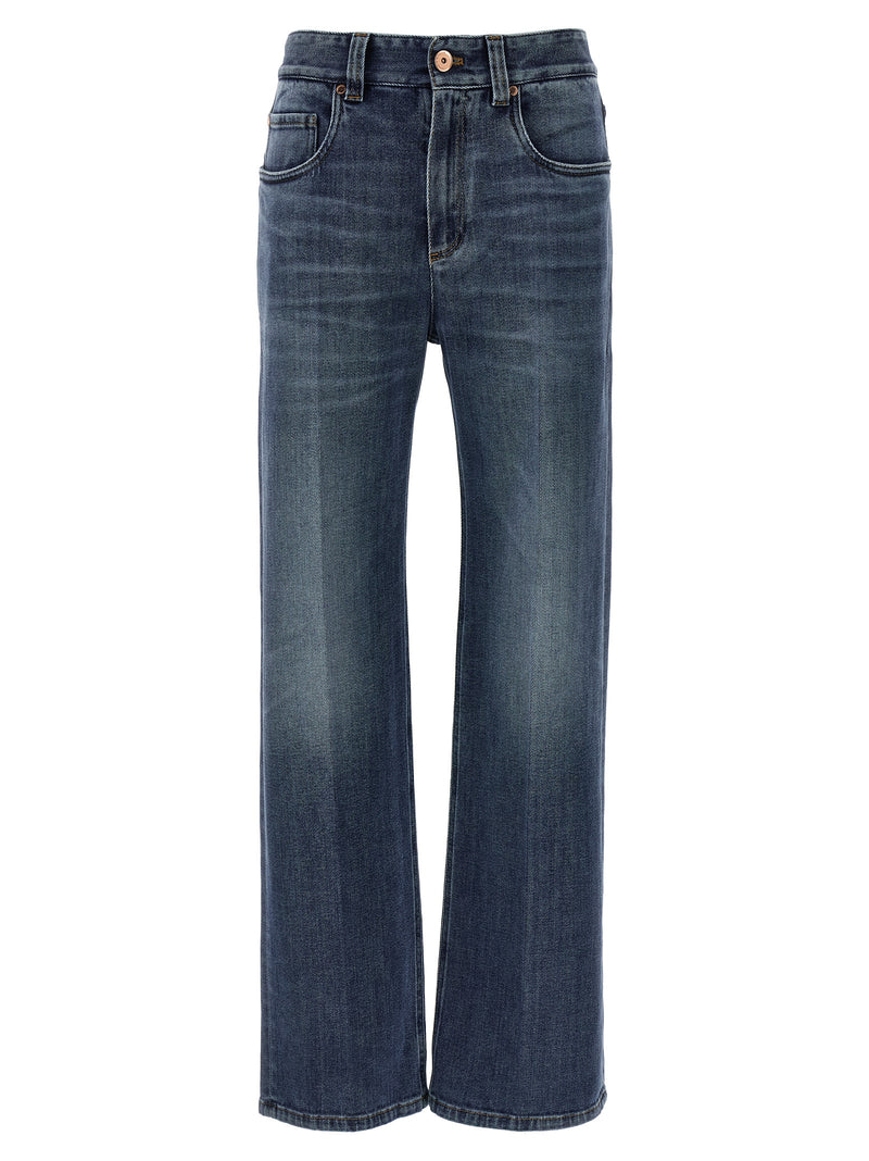Brunello Cucinelli Blue Cotton Relaxed Fit Jeans