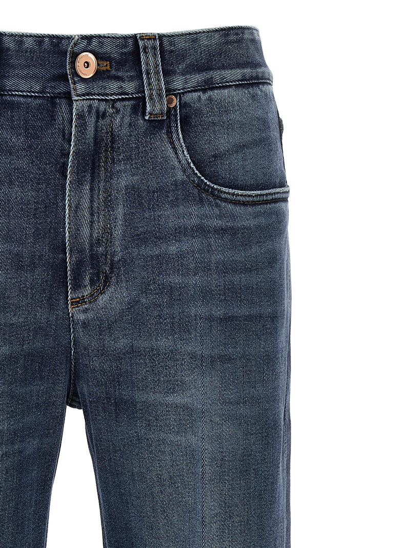 Brunello Cucinelli Blue Cotton Relaxed Fit Jeans