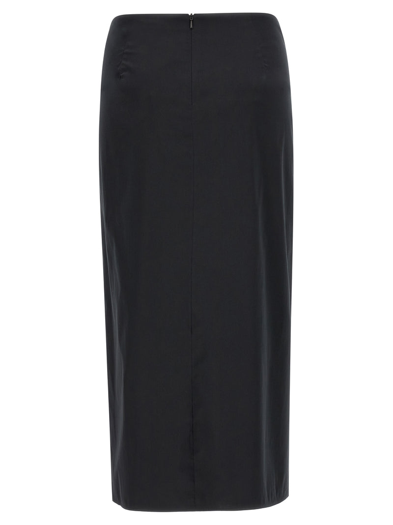 Max Mara Black Cotton Midi Skirt