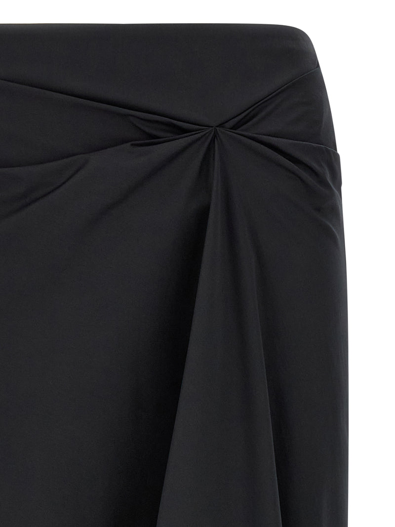 Max Mara Black Cotton Midi Skirt