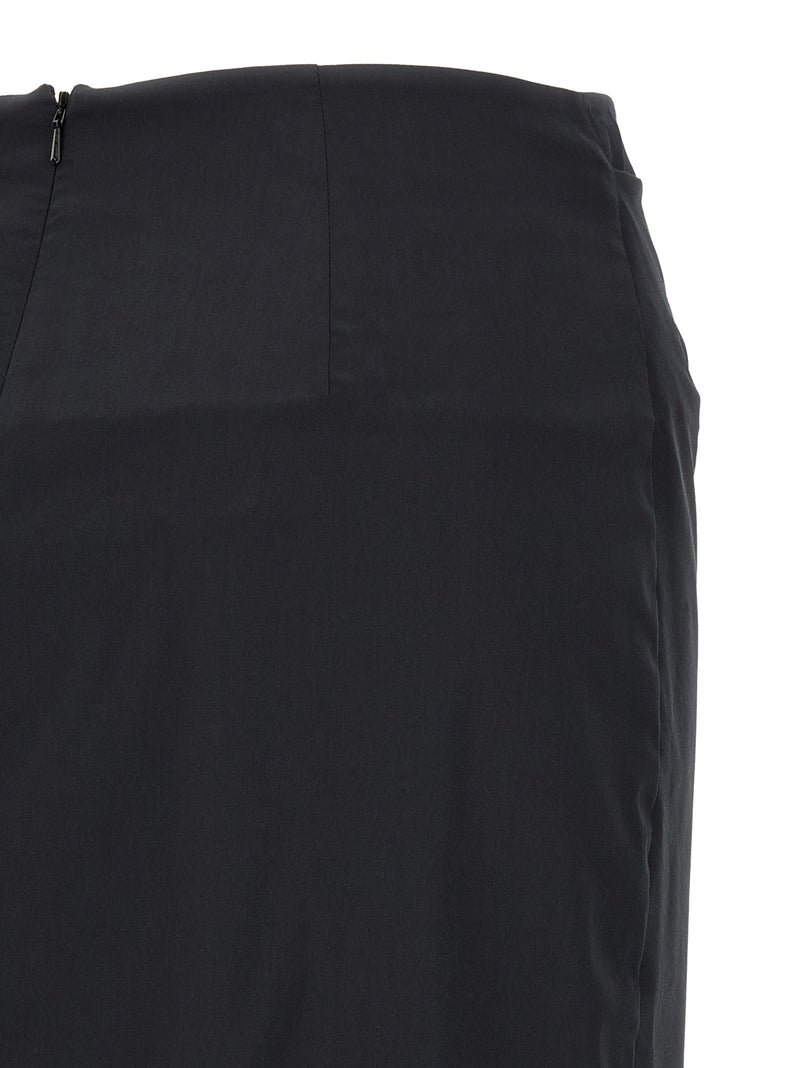Max Mara Black Cotton Midi Skirt