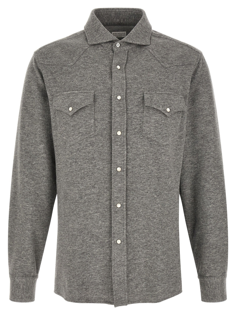 Brunello Cucinelli Gray Cashmere Blouse