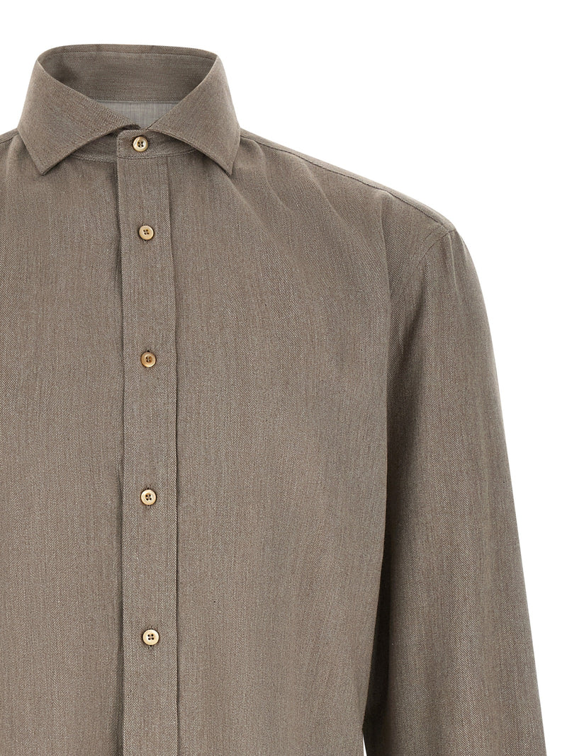 Brunello Cucinelli Gray Cotton Blouse