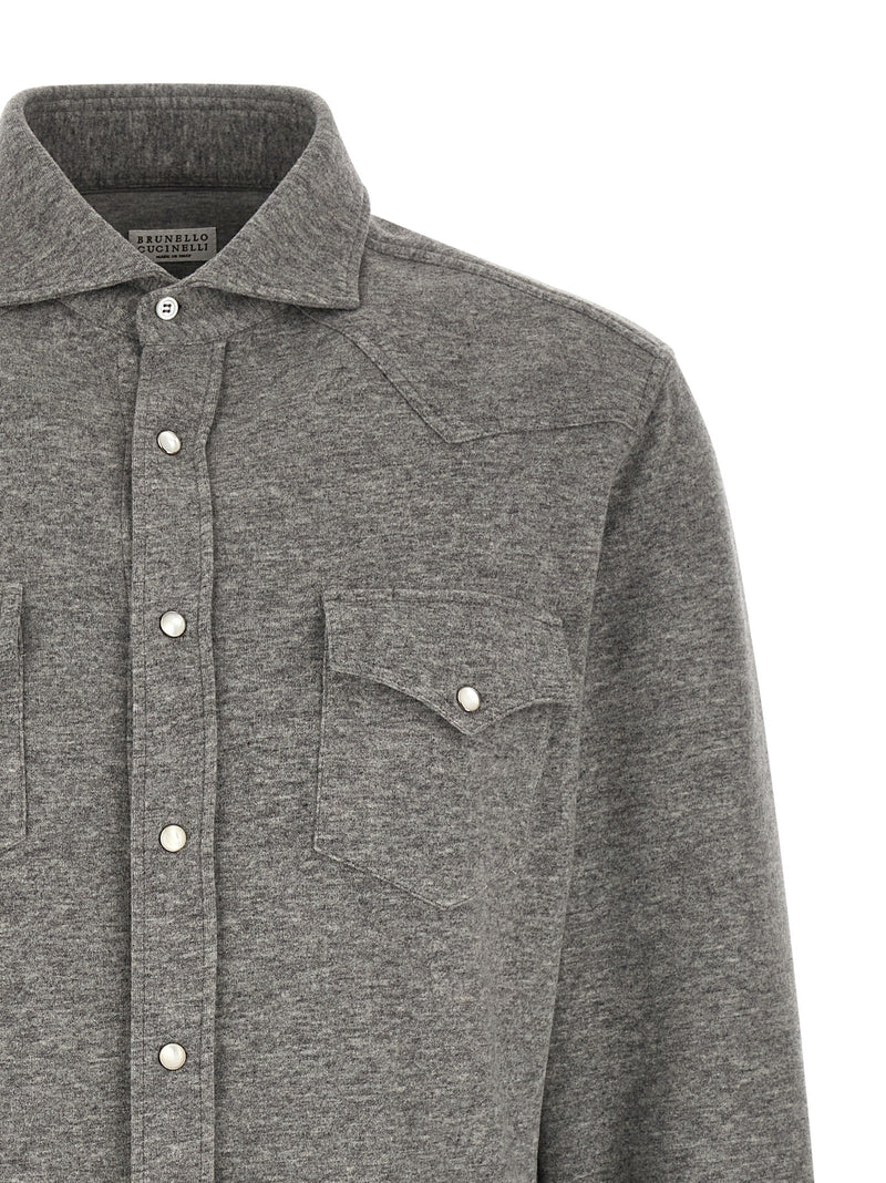 Brunello Cucinelli Gray Cashmere Blouse