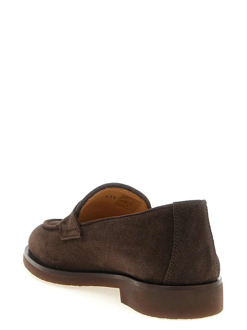 Brunello Cucinelli Brown Calfskin Slip-On Loafers