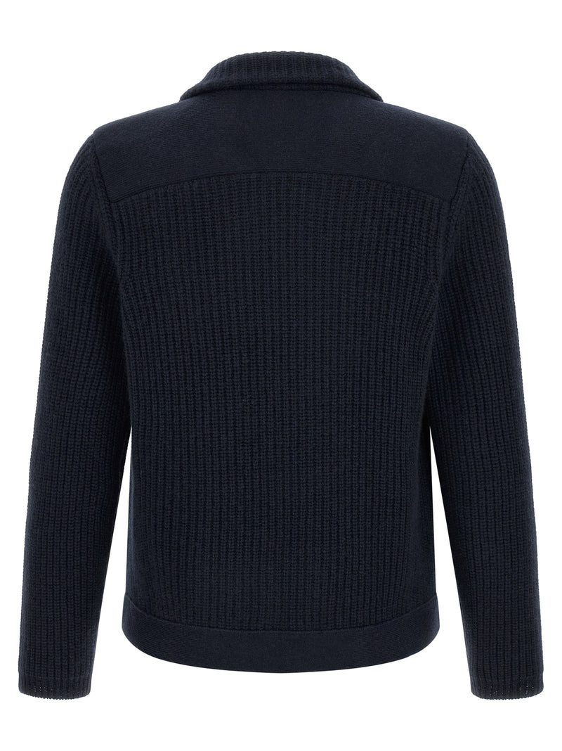 Brunello Cucinelli Blue Cashmere Cardigan