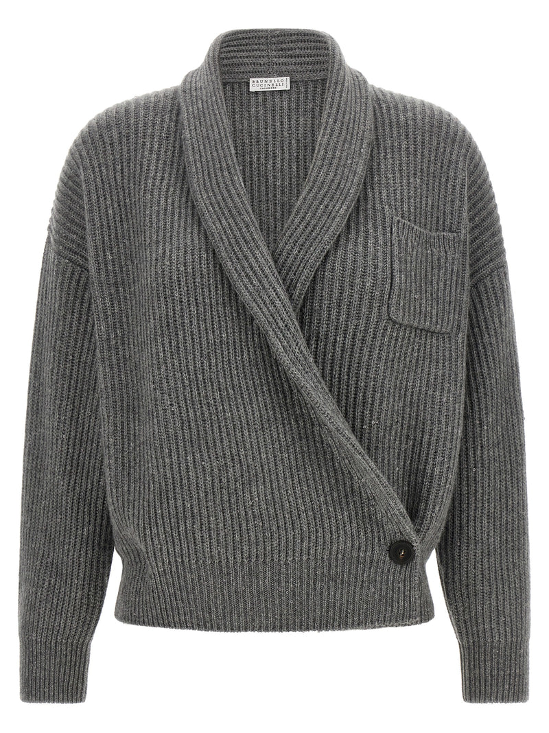 Brunello Cucinelli Gray Cashmere Cardigan