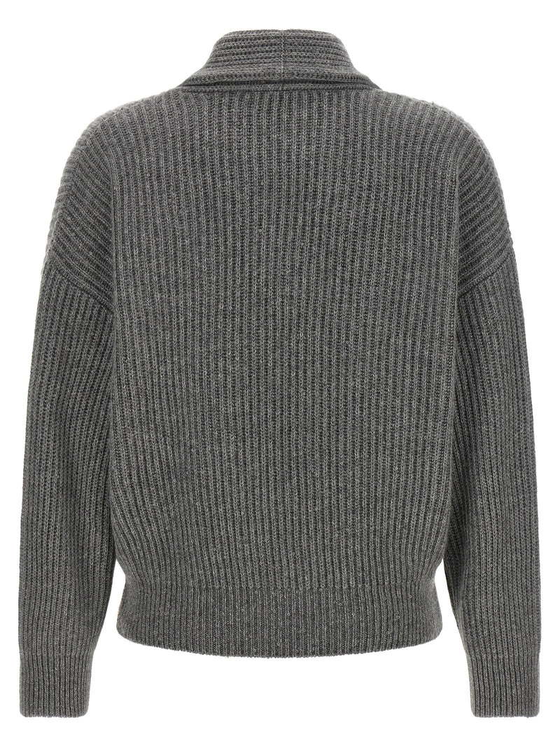 Brunello Cucinelli Gray Cashmere Cardigan