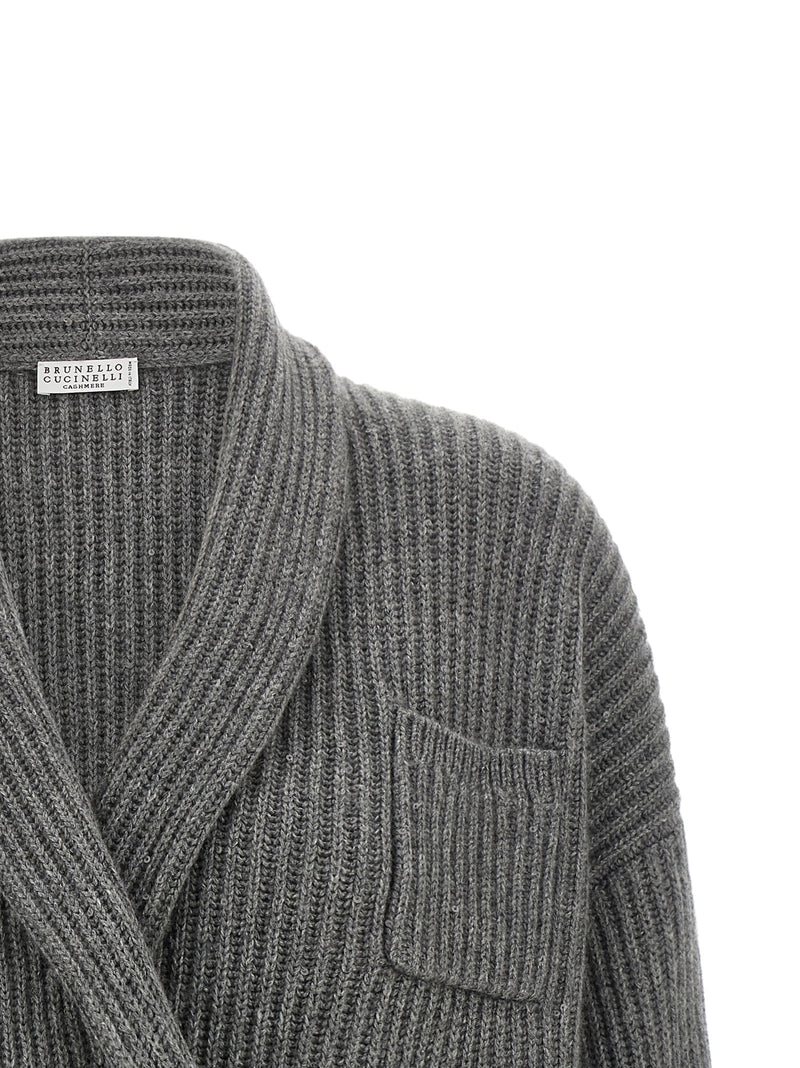 Brunello Cucinelli Gray Cashmere Cardigan
