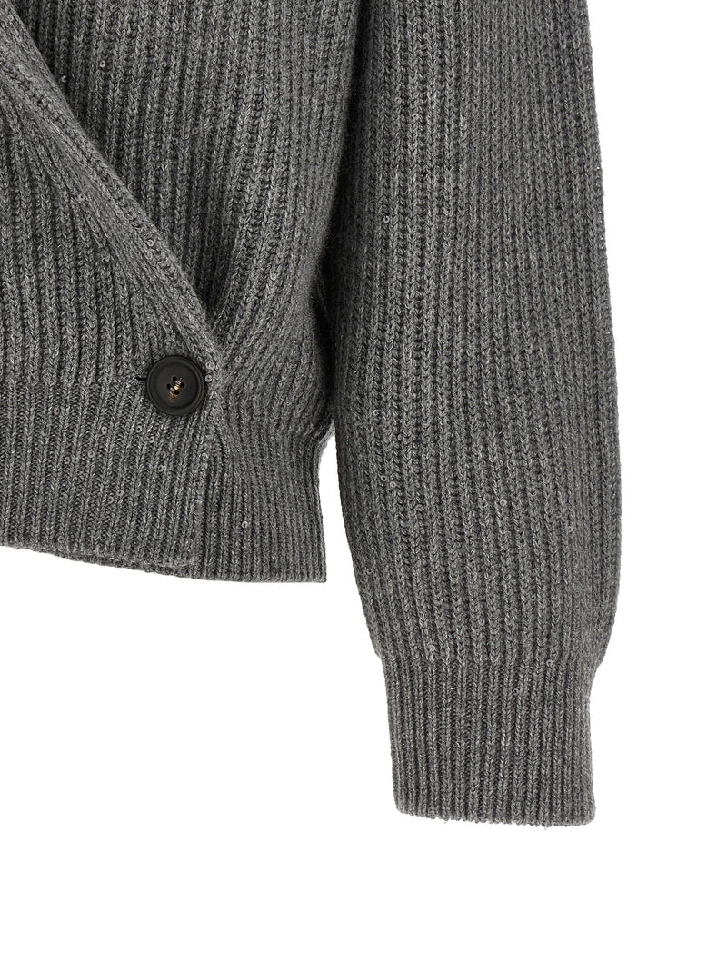 Brunello Cucinelli Gray Cashmere Cardigan
