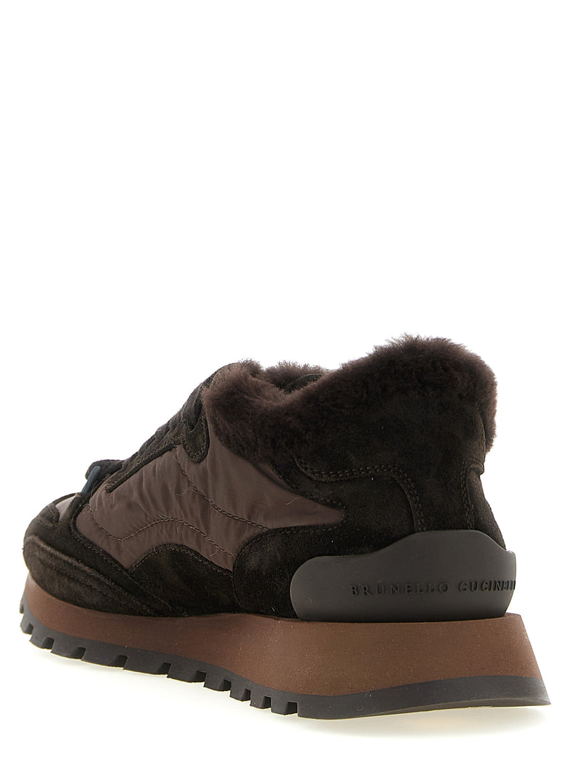 Brunello Cucinelli Black Calfskin Athletic Sneakers