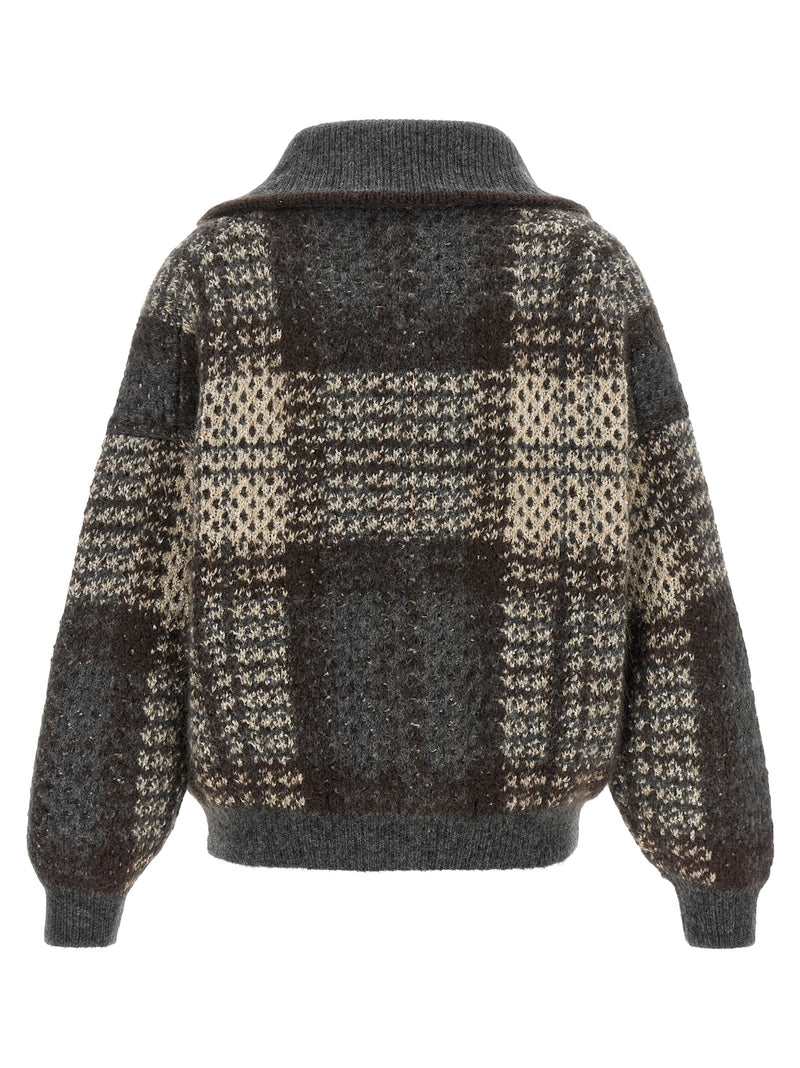 Brunello Cucinelli Gray Fabric Cardigan