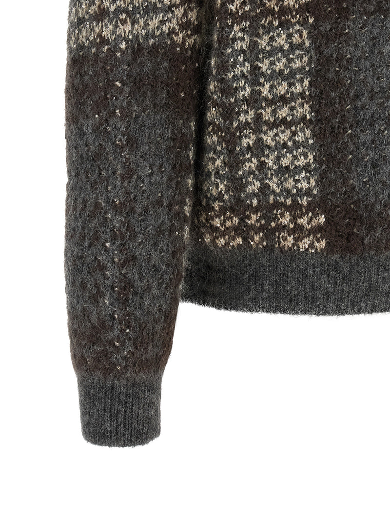 Brunello Cucinelli Gray Fabric Cardigan