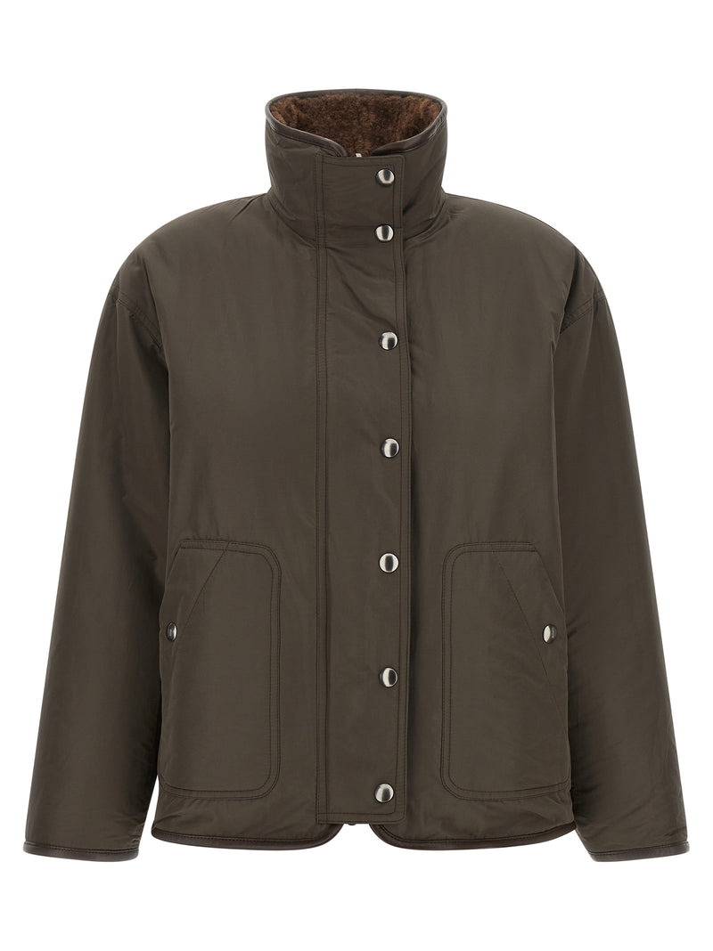 Brunello Cucinelli Brown Lamb Leather Biker Jacket