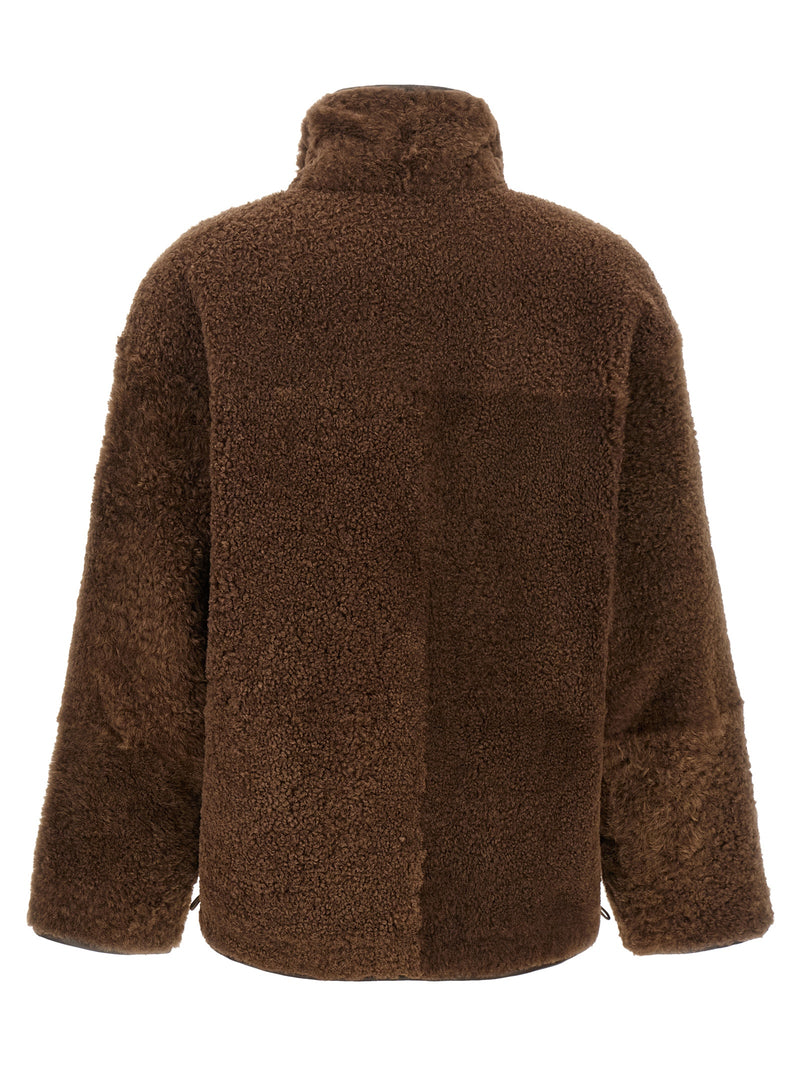 Brunello Cucinelli Brown Lamb Leather Biker Jacket