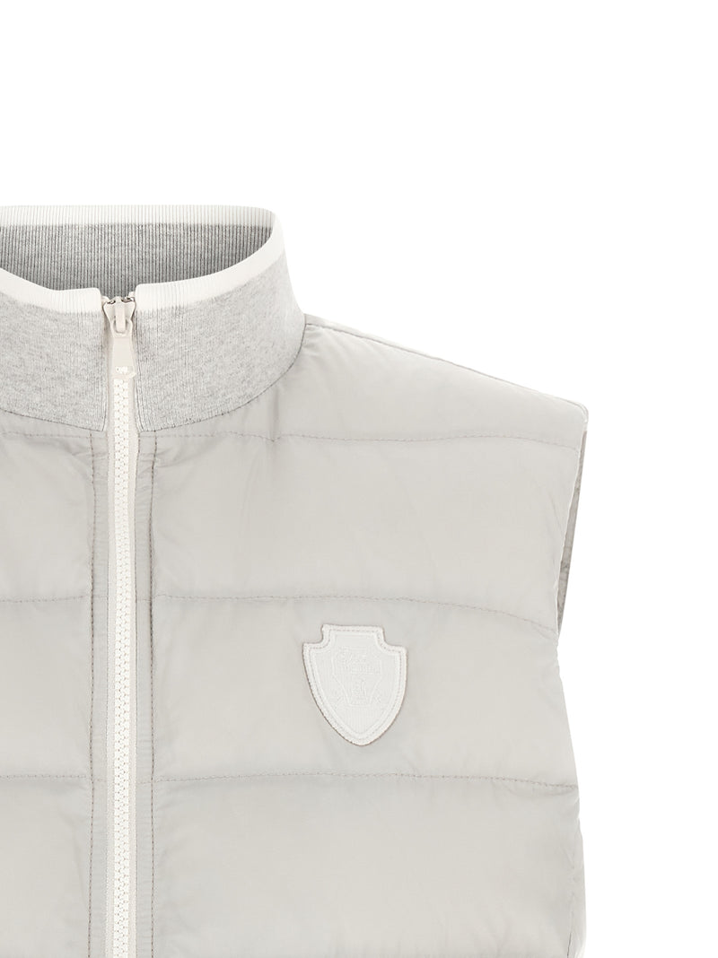 Brunello Cucinelli Gray Polyester Sleeveless Jacket