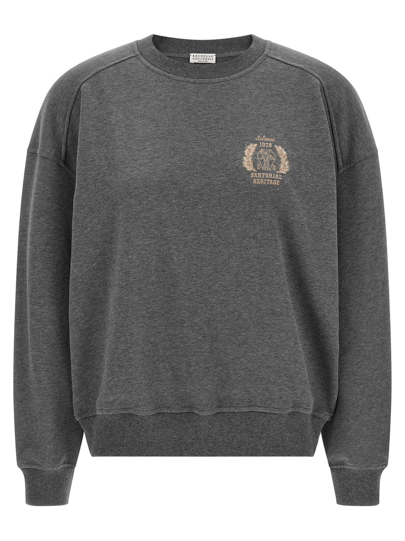 Brunello Cucinelli Gray Cotton Sweatshirt