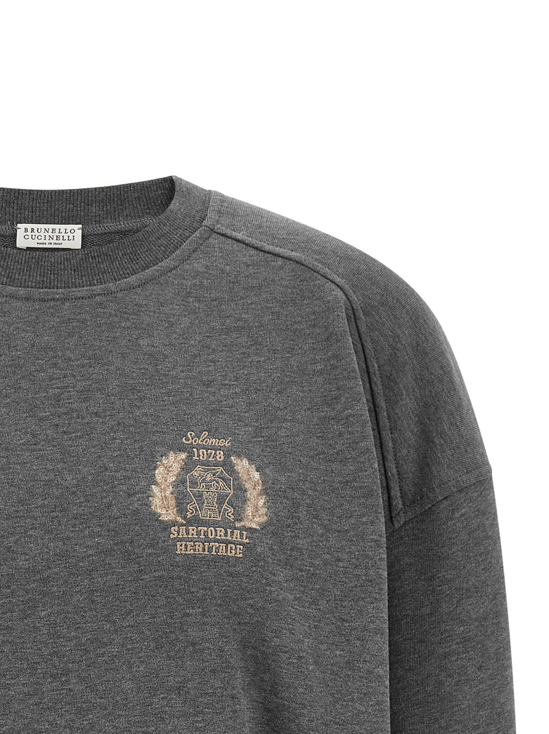 Brunello Cucinelli Gray Cotton Sweatshirt