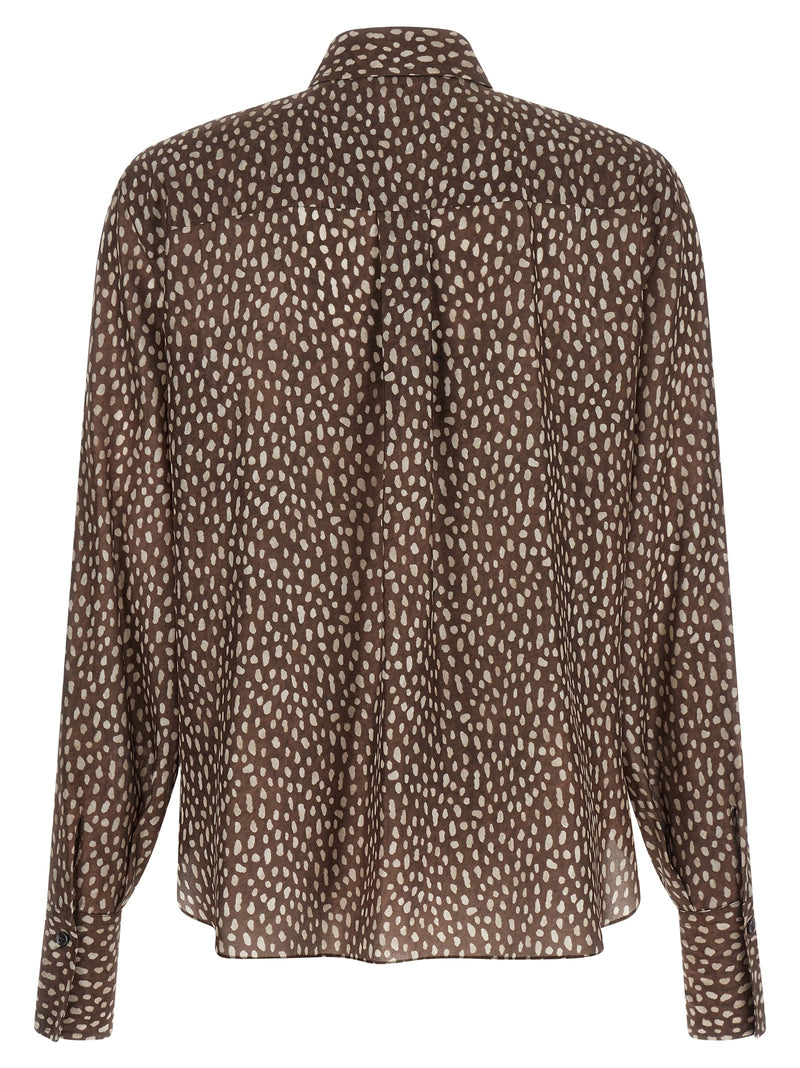 Brunello Cucinelli Brown Silk Blouse
