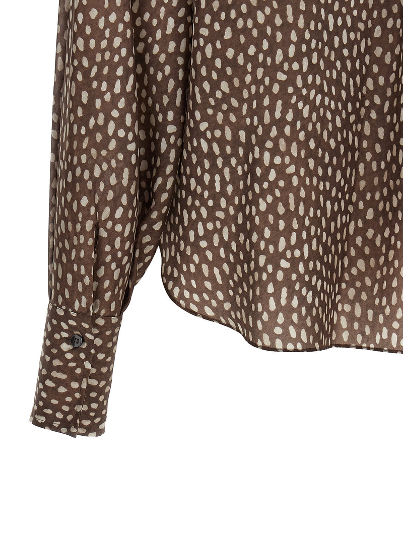 Brunello Cucinelli Brown Silk Blouse