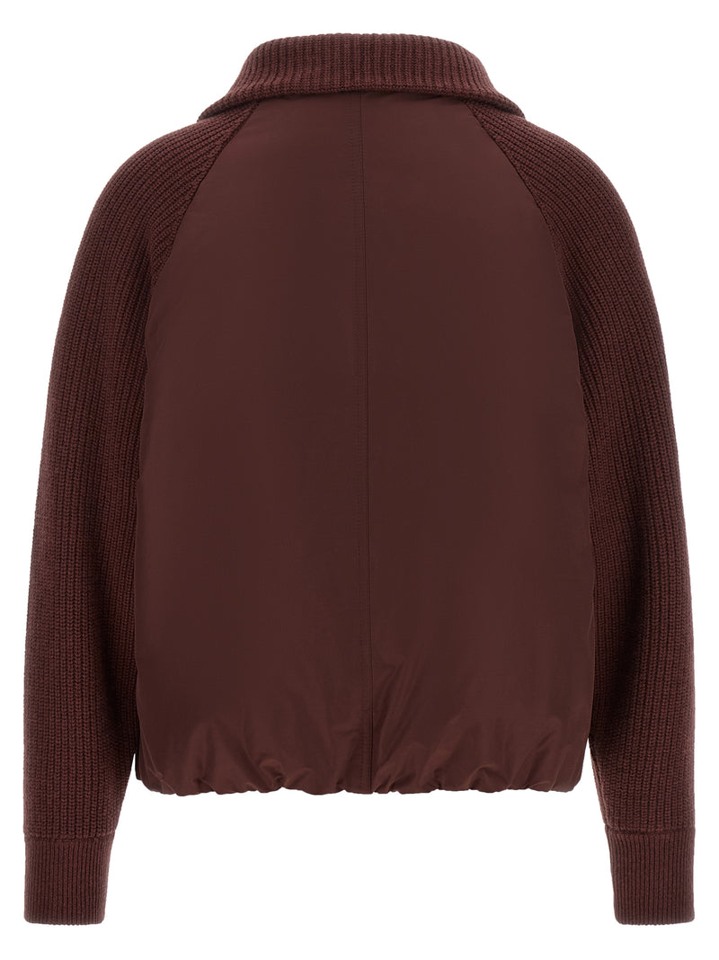 Brunello Cucinelli Bordeaux Cotton Bomber