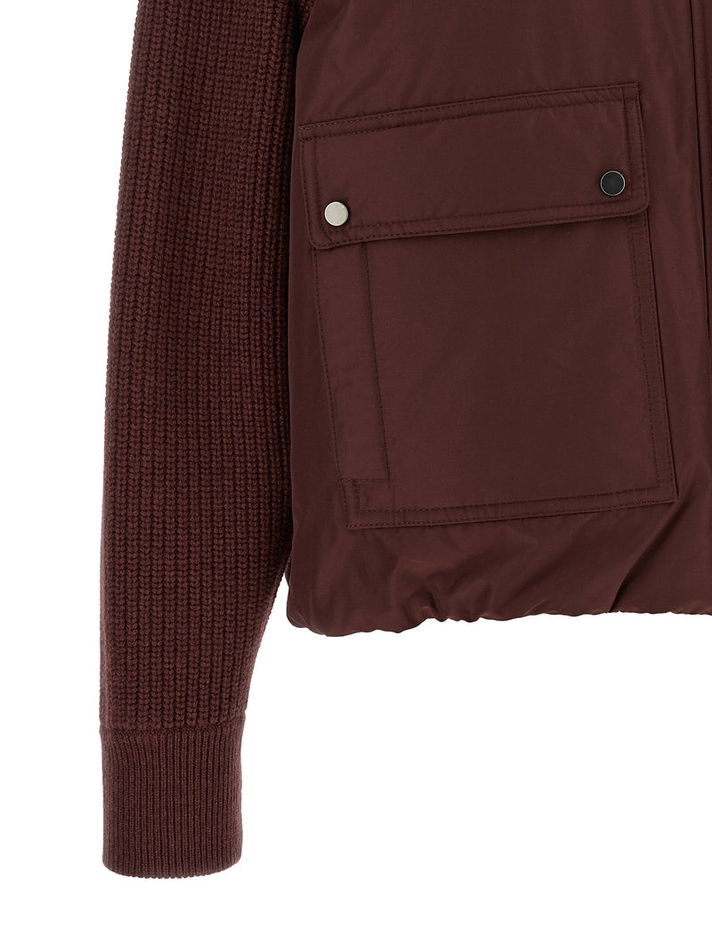 Brunello Cucinelli Bordeaux Cotton Bomber