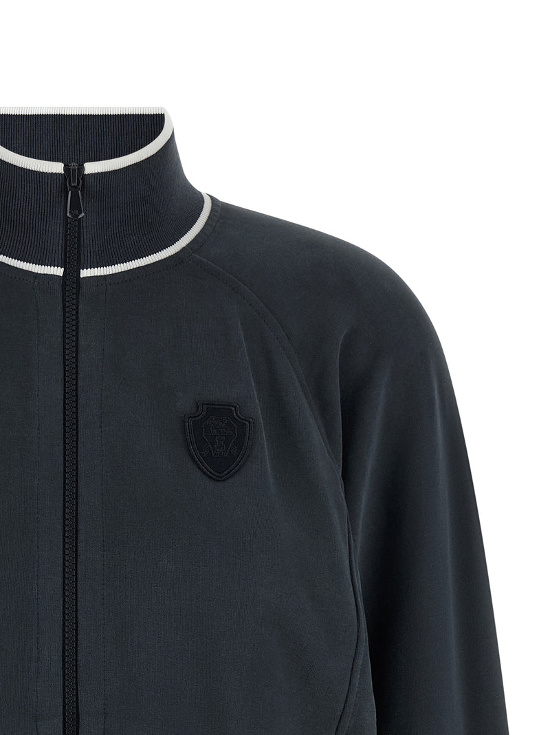 Brunello Cucinelli Blue Cotton Sweatshirt
