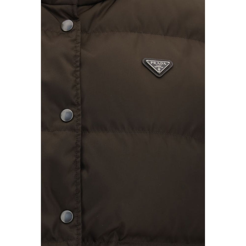Prada Brown Goose Down Sleeveless Jacket