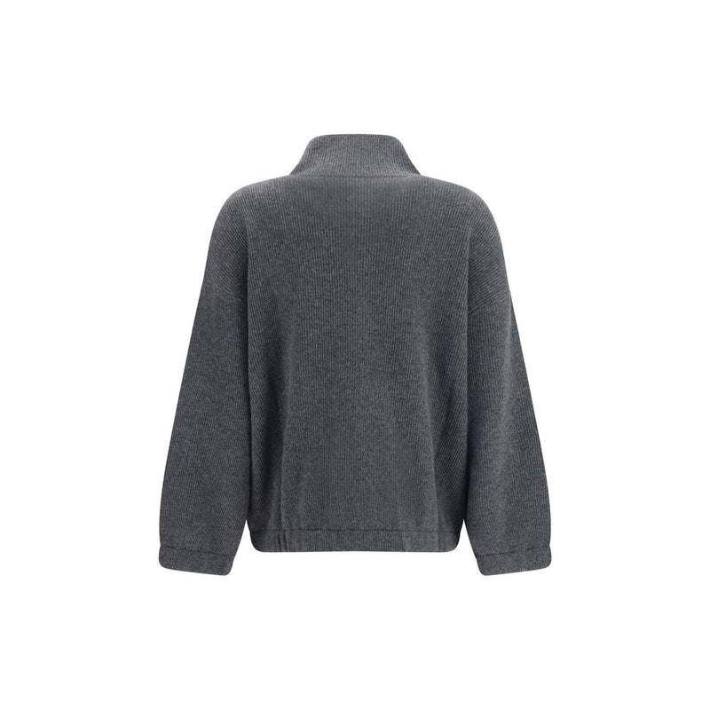 Brunello Cucinelli Gray Cashmere Sweatshirt